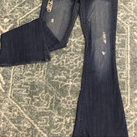 Belled Distressed Jeans - Picture 2 of 5